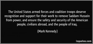 The United States armed forces and coalition troops deserve ...