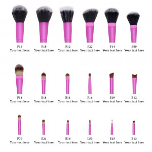 ... Triple PINK PRO 18 PC Brush Set - Synthetic & Natural Hair with Apron