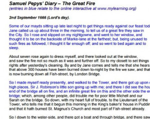 Title: Extracts from Samuel Pepys' Diary 1666 (PDF)