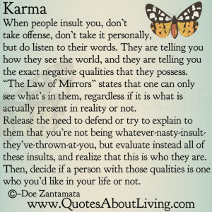 Mean Insults and Quotes | Quotes About Living - Doe Zantamata: Karma ...
