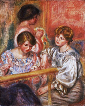 Pierre Auguste Renoir (French artist, 1841-1919) Embroiderers detail ...