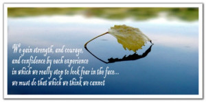 Eleanor Roosevelt's inspiring quote, used in one of my favorite books ...