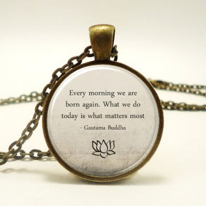 Buddha Quote Necklace, Motivational Wisdom Pendant, Inspirational Yoga ...