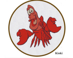 Cross Stitch Pattern Sebastian The Crab Little Mermaid Instant ...