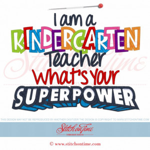54 School : Kindergarten Teacher Superpoer Applique 7x111