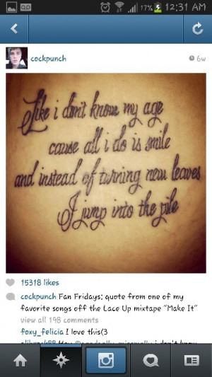 Machine Gun kelly lyrics tattoo