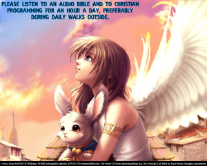 Angel and Rabbit ~ Birthday Quote