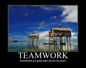 Teamwork Sometimes You Gotta Take One For The Team.