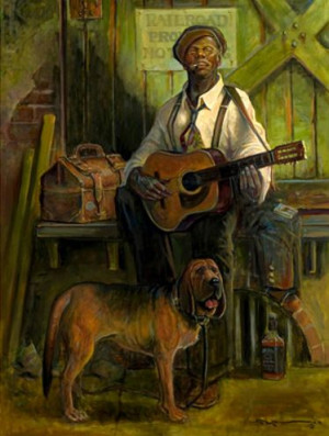Painting: “Nothin but a hound dog” – John Carroll Doyle