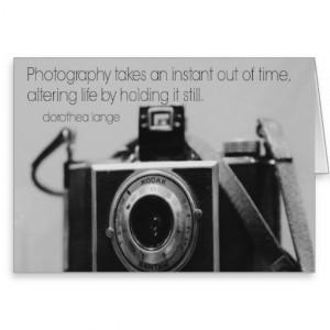 Vintage Camera Quote Dorothea Lange Greeting Cards