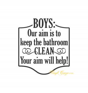 Home > Bathroom > Boys Your Aim Will Help - Bathroom Toilet Decal