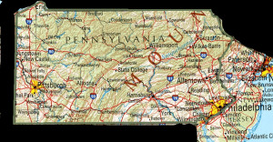 State Map of Pennsylvania Towns