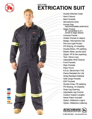 Extrication Suit FR is a Benchmark FR brand product.