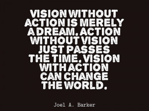 Vision without action is merely a dream Action without vision just ...