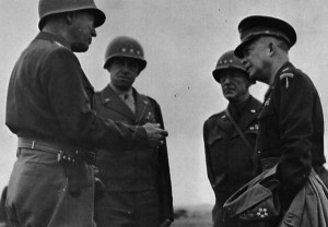 WW2 Generals Patton, Bradley & Hodges with Chief Commander Eisenhower