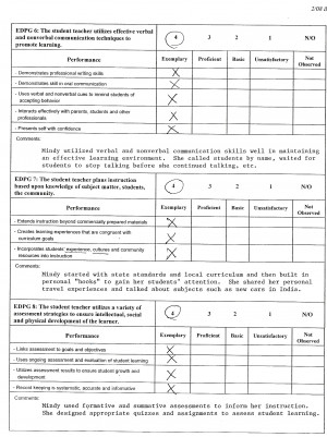 Printable Preschool Teacher Evaluation Form