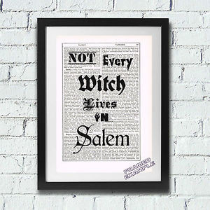 ... PRINT-DICTIONARY-VINTAGE-BOOK-PAGE-WITCH-SALEM-quote-FUN-Wall-Hanging