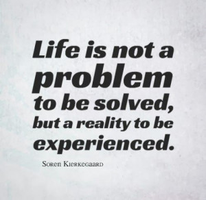 ... be solved, but a reality to be experienced. ~Soren Kierkegaard #quotes