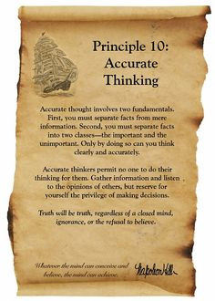 Napoleon Hill Foundation Accurate Thinking scroll More