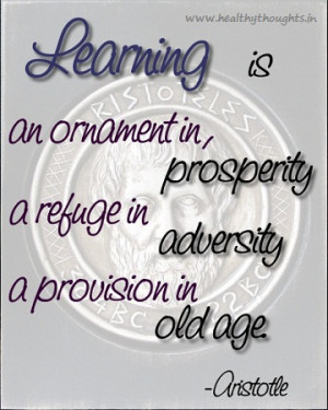 Beautiful Thought on Learning and Wisdom by Aristotle