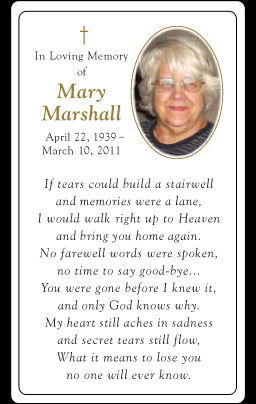 Custom Funeral Cards That