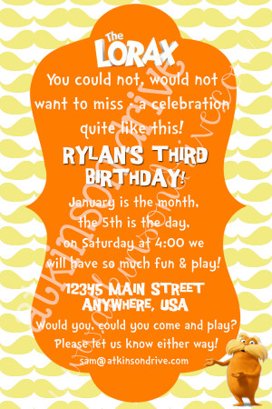 Printable Lorax Party Pack | Atkinson Drive