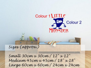 Kids Little Monsters Wall Sticker Quote