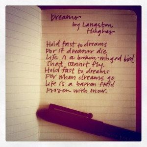 Langston Hughes, handwritten in my journal