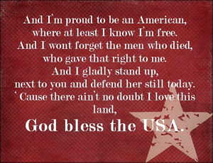 God Bless the USA...Lee Greenwood