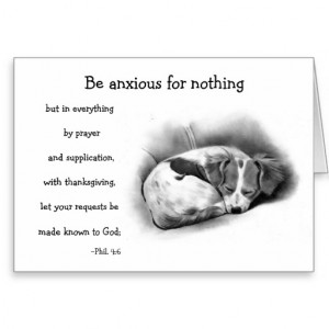 BIBLE VERSE, ANXIETY, COMFORT: PENCIL ART:puppy Greeting Cards