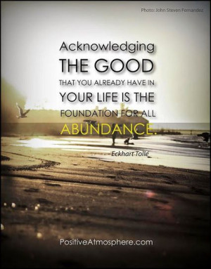 Acknowledging the good.....
