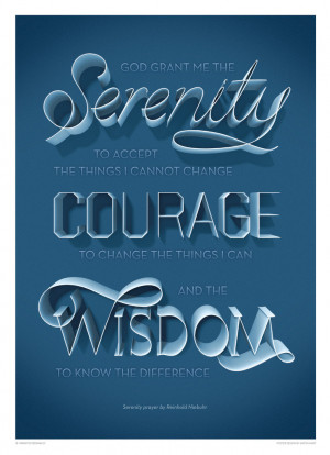 Inspirational quotes: Serenity Prayer, Reinhold Niebuhr paper poster