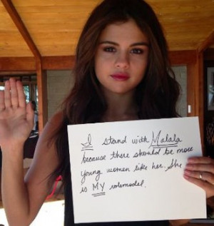 Young actress Selena Gomez posted a picture on twitter in support of ...