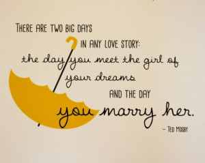 Yellow Umbrella Ted Mosby Quote (HIMYM), Unframed on Etsy, $9.99