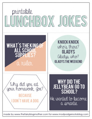 Lunchbox jokes free printable