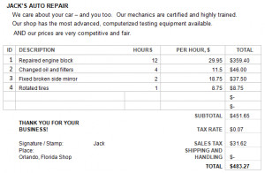 ... Foundation’s “Work Estimate – Jack’s Auto Repair” (PNG