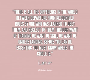 There is all the difference in the world between departure from ...