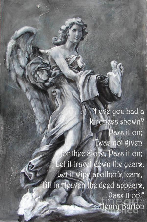 Angel Of Compassion With Inspirational Quote Painting