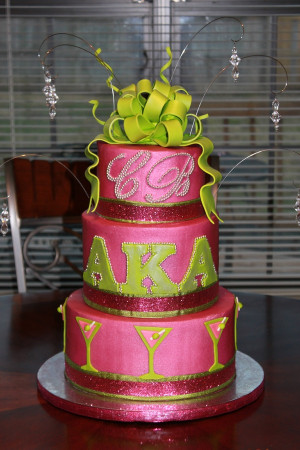 Alpha Kappa Alpha Birthday cake
