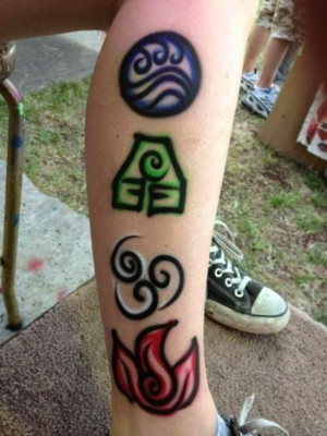 Avatar Tattoo On Leg