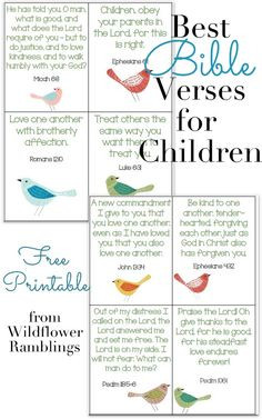 10 BEST BIBLE VERSES FOR CHILDREN {FREE PRINTABLE!}- wildflower ...