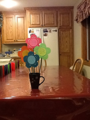 So fun. What a great gift idea. Just make flowers from your Cricut and ...