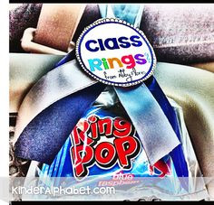 easy class ring favor made with ring pops for preschool grads