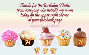 Thank you picture quote for birthday wishes on facebook, Thank you ...