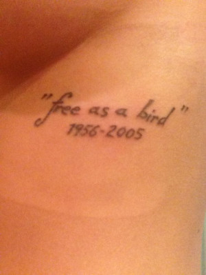 This tattoo is in memory of my grandpa. The song 