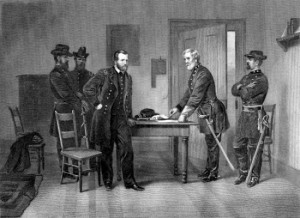 Robert E. Lee Surrenders to General U.S. Grant