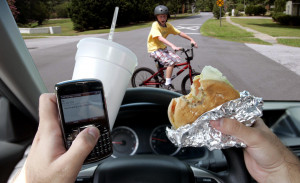 ... police today called attention to the dangers of distracted driving
