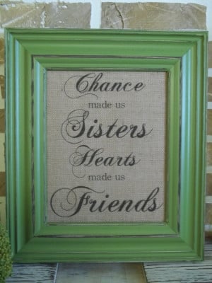 Sister In Law Quotes And Sayings Burlap print - sister quote