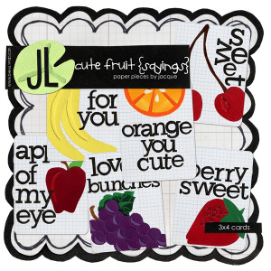 Cute Fruit Sayings 3x4 cards by Jacque