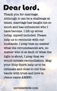 Prayer Of The Day – Reconciling With Your Husband --- Dear God ...